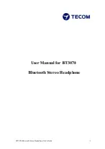 TECOM BT3070 User Manual preview