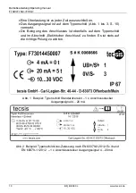 Preview for 10 page of Tecsis F7301 Operating Manual