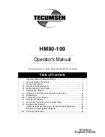 Preview for 1 page of Tecumseh LH318XA HM80-100 Operator'S Manual