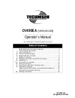 Tecumseh OV490EA Operator'S Manual предпросмотр