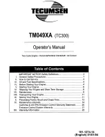 Tecumseh TM049XA Operator'S Manual preview