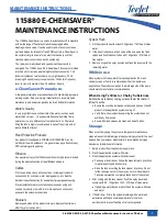 Preview for 1 page of TeeJet Technologies e-ChemSaver 115880 Maintenance Instructions Manual