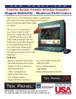 Tek Panel All-In-One LCD/Touchscreen/Computer Tek Panel 190 Specification preview