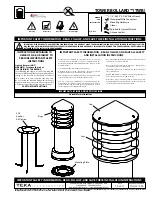 Предварительный просмотр 1 страницы TEKA ILLUMINATION TOWER BOLLARD Installation Instructions Manual