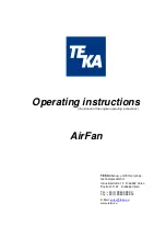 Teka AirFan Operating Instructions Manual предпросмотр