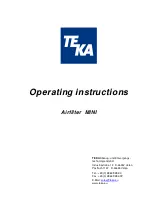 Teka Airfilter MINI Operating Instructions Manual preview