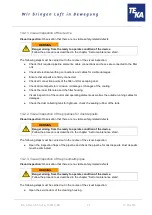 Preview for 27 page of Teka Airtech P10 Operating Instructions Manual