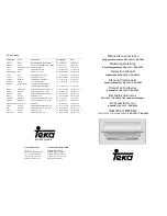 Preview for 1 page of Teka CNL 1001 Instruction Manual