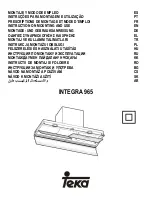 Teka INTEGRA 965 Instructions For Mounting And Use preview