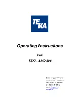 Предварительный просмотр 1 страницы Teka LMD 508 Operating Instructions Manual