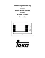 Teka MWL 20 BIS Instructions For Use Manual предпросмотр