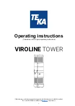 Teka VIROLINE TOWER Operating Instructions Manual предпросмотр