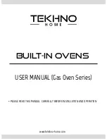 Tekhno Gas Oven Series User Manual preview