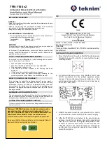 Preview for 3 page of Teknim TFB-1166 Installation And User Manual