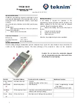 Teknim TFCM-1801 User Manual preview