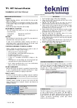 Teknim TPL NET Network Module Installation And User Manual preview