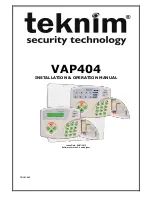 Preview for 1 page of Teknim VAP404 Installation & Operation Manuals