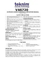 Preview for 1 page of Teknim VAS720 Mounting & Operating Manual