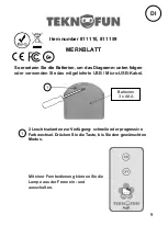 Preview for 9 page of Teknofun 811 110 Instruction Sheet