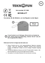 Предварительный просмотр 9 страницы Teknofun 811 280 Instruction Sheet