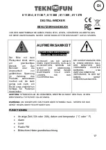 Предварительный просмотр 17 страницы Teknofun 811 354 User Manual