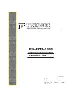 Preview for 1 page of Teknor Industrial Computers TEK-CPCI-1000 Technical Reference Manual