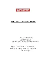 Предварительный просмотр 1 страницы TekPower TP3005D-3 Instruction Manual