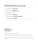 TEKTELIC Communications T0007915 User Manual preview