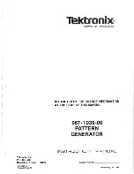 Предварительный просмотр 1 страницы Tektronix 067-1039-00 Instruction Manual