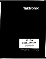 Tektronix 2213A Instruction Manual preview