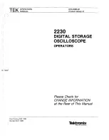 Preview for 1 page of Tektronix 2230 Operator'S Manual