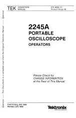 Предварительный просмотр 1 страницы Tektronix 2245A Operator'S Manual