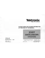 Preview for 1 page of Tektronix 2337 Instruction Manual