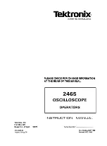 Tektronix 2465 Instruction Manual preview