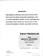 Предварительный просмотр 1 страницы Tektronix 400 OPTION 1 Instruction Manual