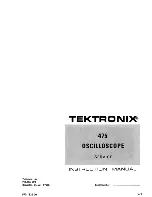 Предварительный просмотр 1 страницы Tektronix 475 Instruction Manual