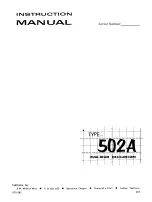 Preview for 1 page of Tektronix 502A Instruction Manual