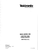 Предварительный просмотр 1 страницы Tektronix 620-0295-00 Service Manual