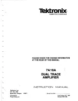 Tektronix 7A18A Instruction Manual preview