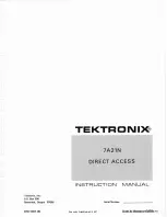 Предварительный просмотр 1 страницы Tektronix 7A21N Instruction Manual