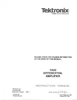 Tektronix 7A22 Instruction Manual предпросмотр