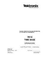 Tektronix 7B10 Instruction Manual preview