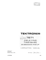 Предварительный просмотр 1 страницы Tektronix 7B71 Instruction Manual