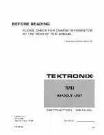 Tektronix 7M13 Instruction Manual preview