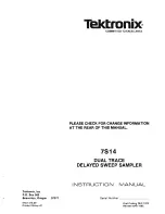 Предварительный просмотр 1 страницы Tektronix 7S14 Instruction Manual