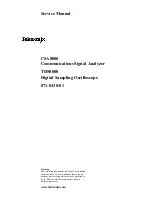 Tektronix CSA8000 Series Service Manual preview