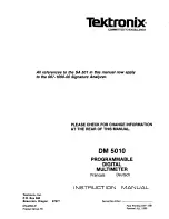 Предварительный просмотр 1 страницы Tektronix DM 5010 Instruction Manual