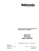 Preview for 1 page of Tektronix DM501A Manual