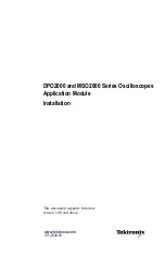 Предварительный просмотр 1 страницы Tektronix DPO2000 Series Installation Manual