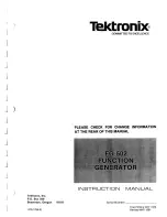 Предварительный просмотр 1 страницы Tektronix FG 502 Instruction Manual